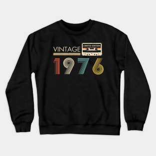 Vintage 1976 Limited Edition Cassette 48th Birthday Crewneck Sweatshirt